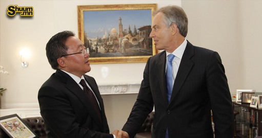 Монгол Улсын Ерөнхийлөгч, Британийн Ерөнхий сайд асан Тони Блэйртэй уулзав