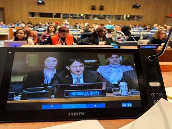 НҮБ-ын Эмэгтэйчүүдийн аж байдлын комиссын 67 дугаар чуулганд үндэсний сайн дурын илтгэлээ танилцуулав